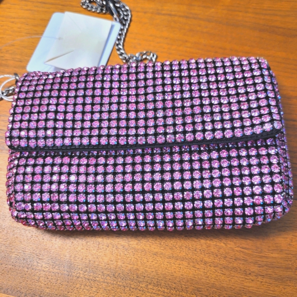 NWT Pink Rhinestone Bag by MMS Studio